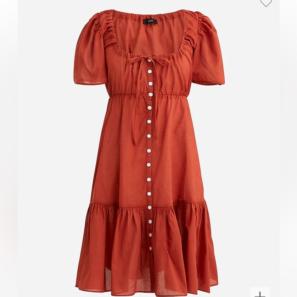 J Crew | Cotton voile tiered button-down beach dress